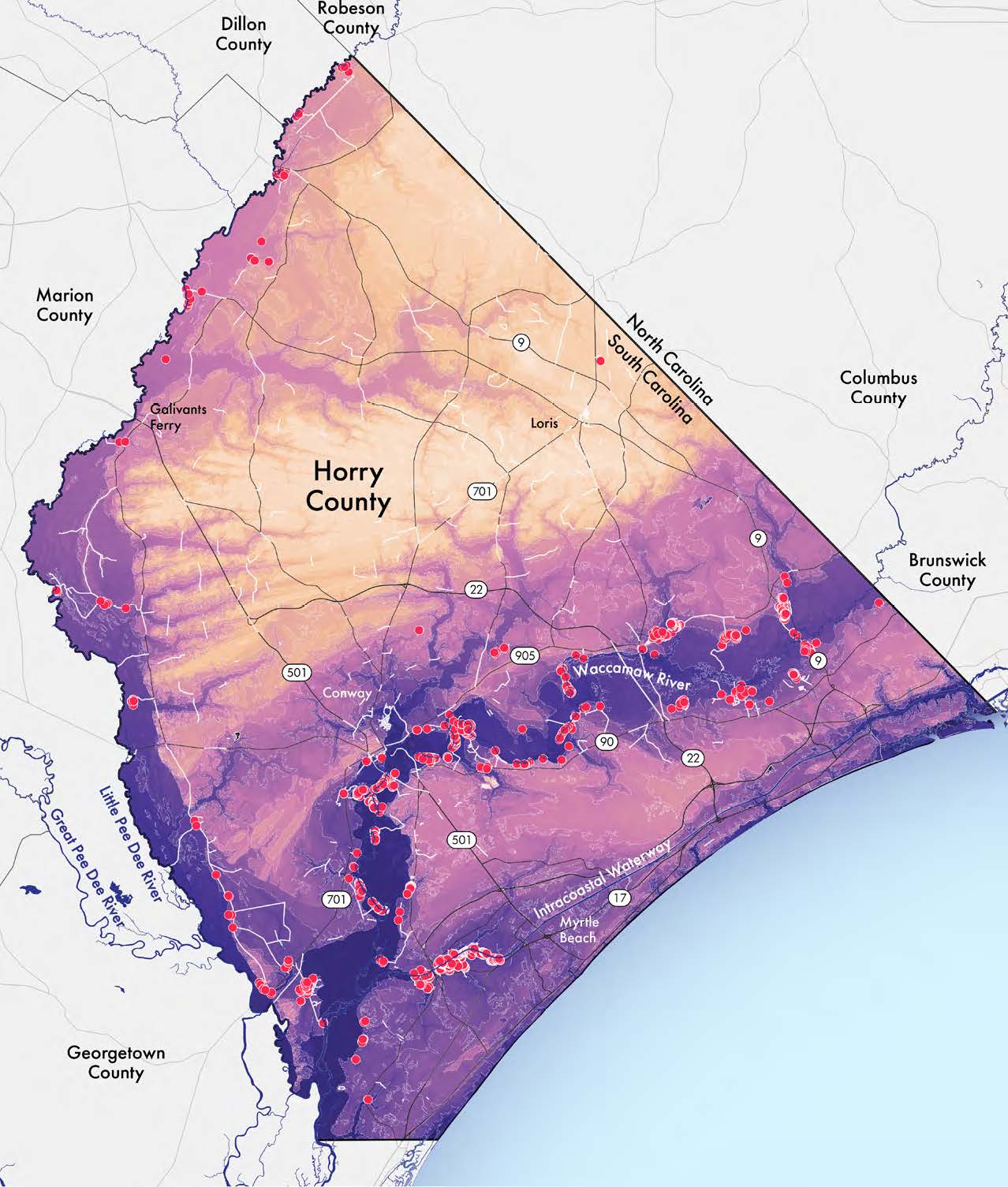 Horry County Wetlands Map